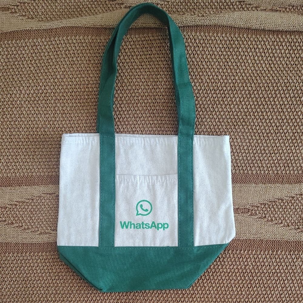 Green and White Tote Bag